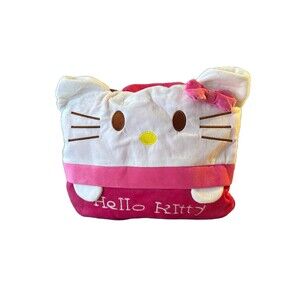 Hello Kitty Plush Blanket in Bag | Pink Travel Pillow Tote | 64x40cm Unbranded